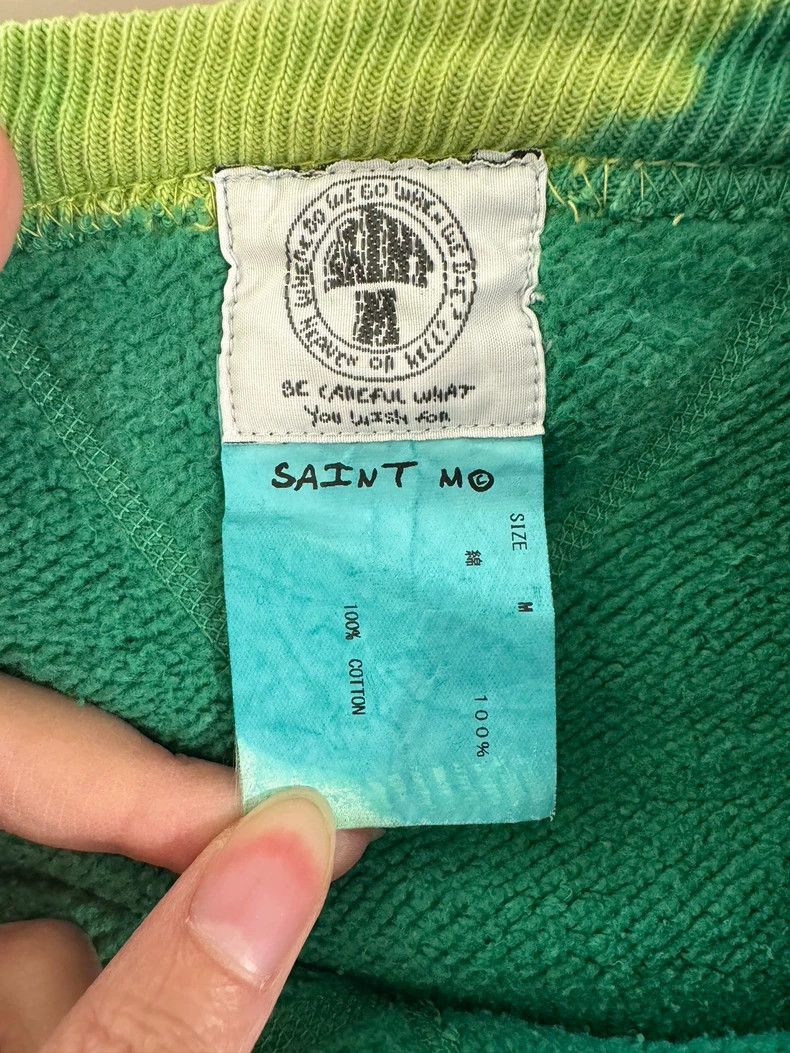 Saint Michael Green Logo Print Sweatshirt with Distressed Design-dmc Size US M / EU 48-50 / 2 - 3 Thumbnail