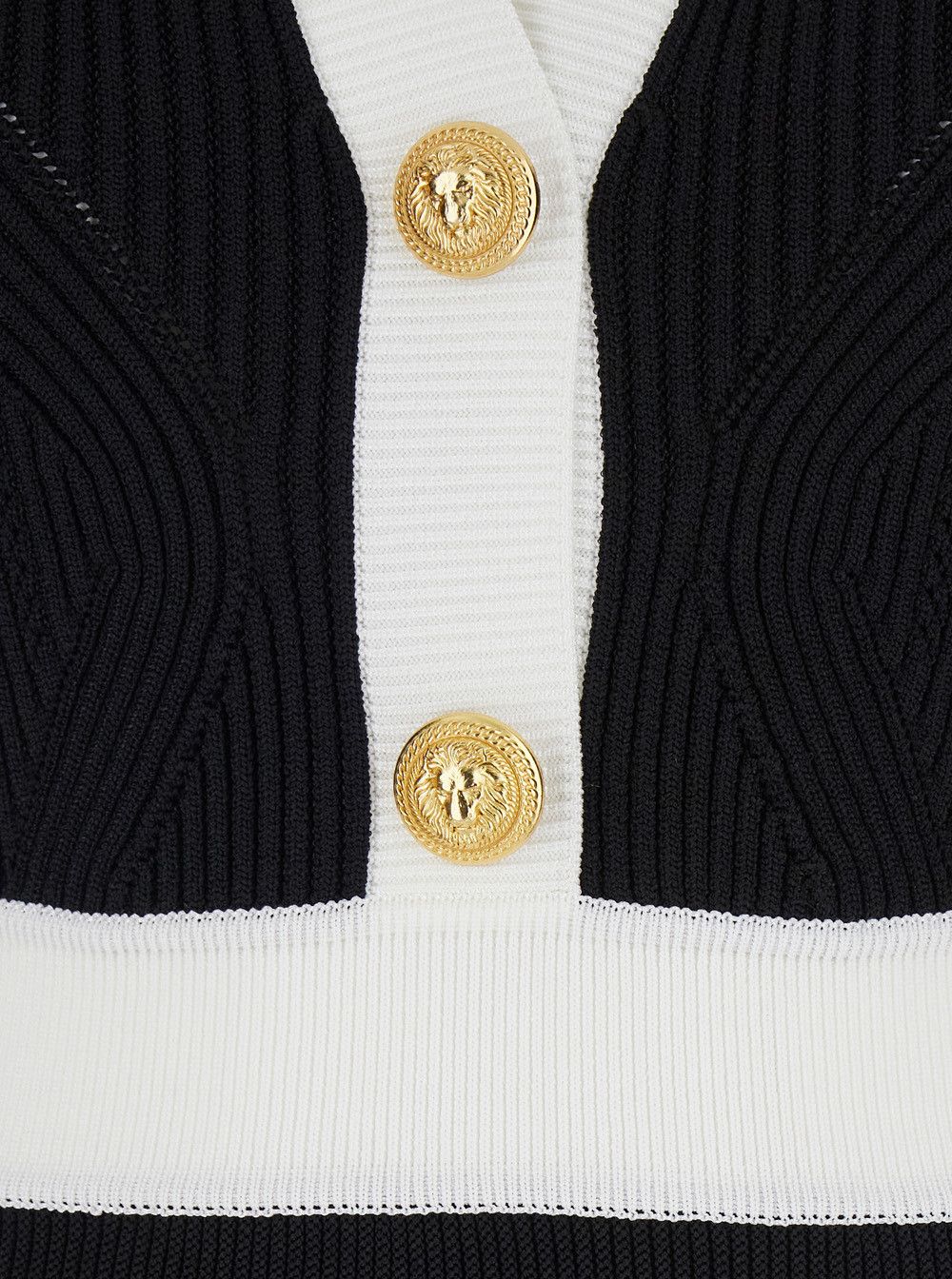 Balmain Black Dress with V Neck and Flared Skirt in Viscose Blend Woman Size M / US 6-8 / IT 42-44 - 3 Thumbnail