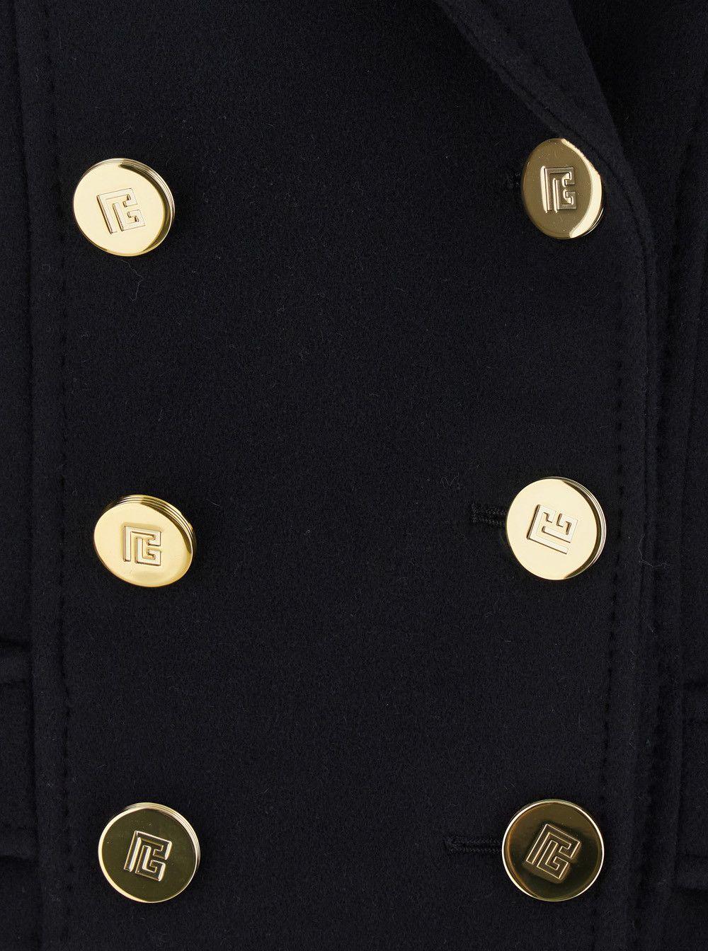 Balmain Black Jacket with Wide Lapels and Metallic Logo Buttons in Wool Woman Size M / US 6-8 / IT 42-44 - 3 Thumbnail