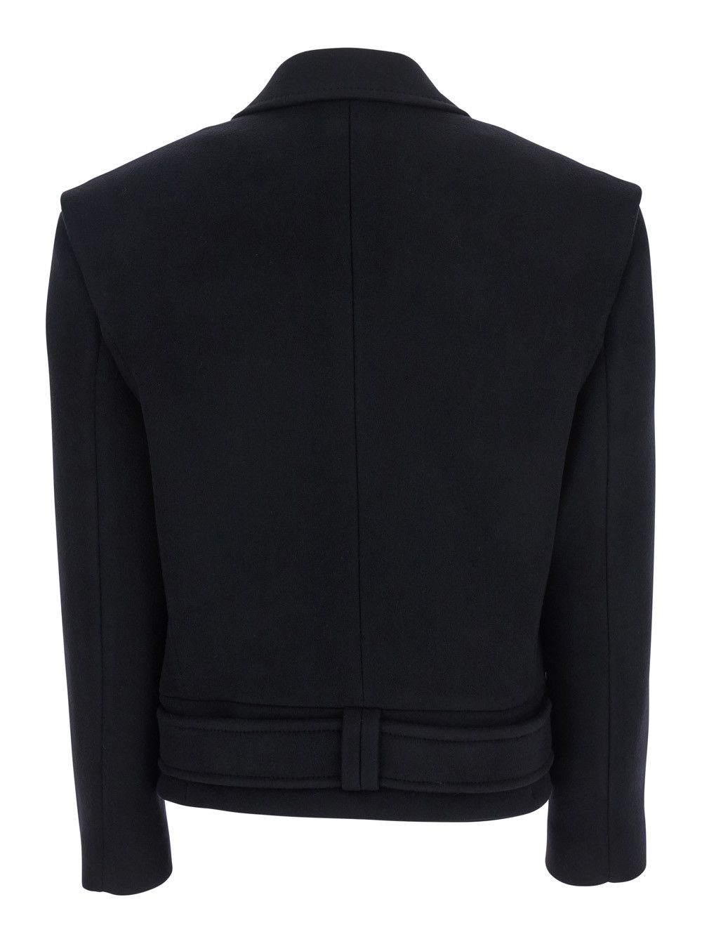Balmain Black Jacket with Wide Lapels and Metallic Logo Buttons in Wool Woman Size M / US 6-8 / IT 42-44 - 2 Thumbnail