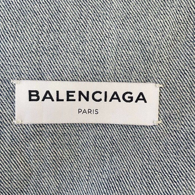 Balenciaga Balenciaga Blue Denim Jacket with Logo Size US S / EU 44-46 / 1 - 3 Thumbnail