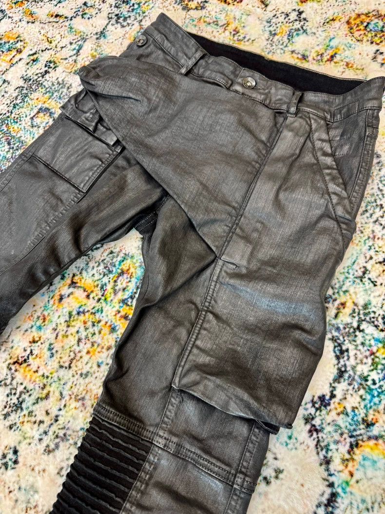 Rick Owens Rick Owens Black Wax Cargo Pants - dmc Size US 29 - 3 Thumbnail