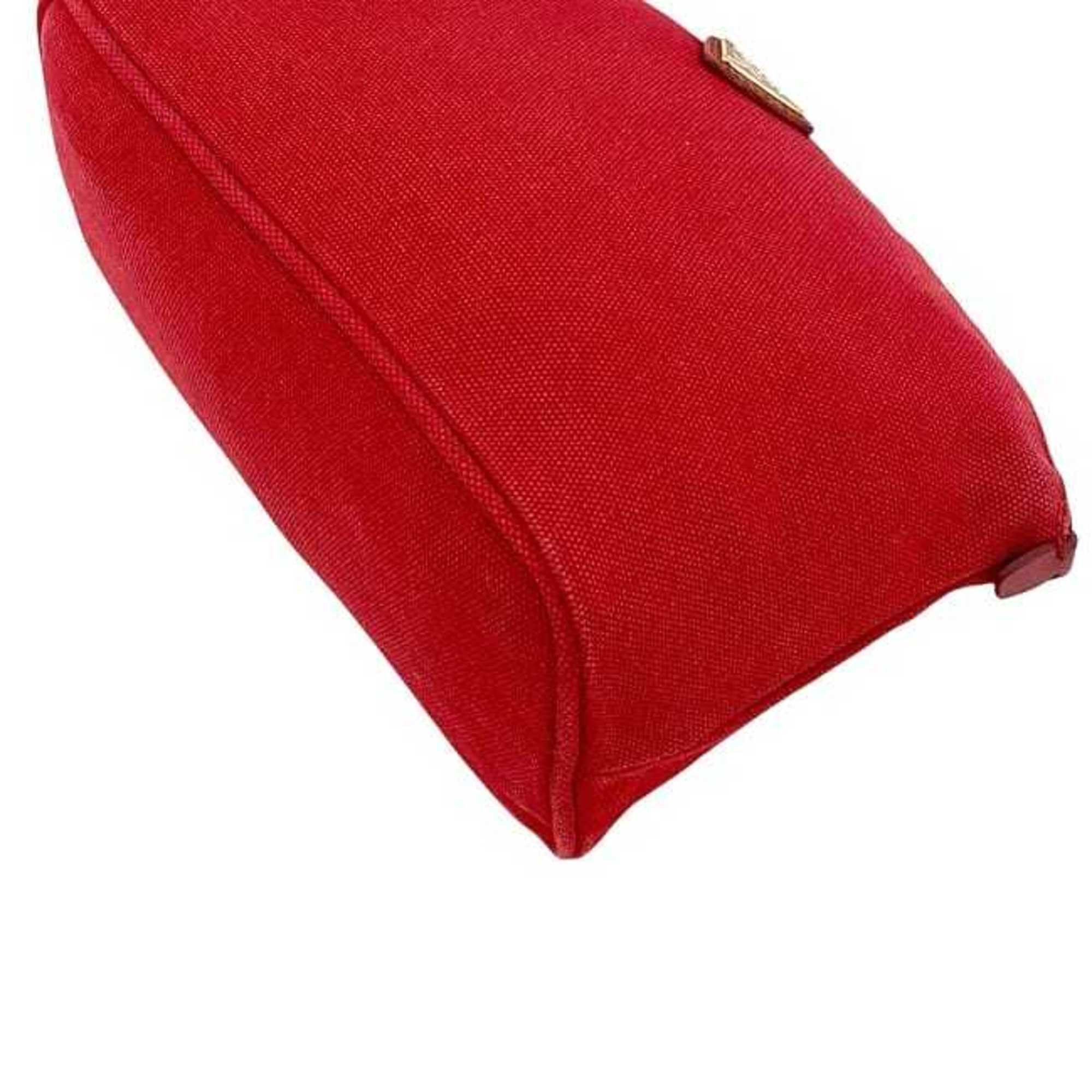 Prada Prada Canapa Pouch ec-23779 Red ROSSO 1N1857 Canvas Leather 42 PRADA Triangle Plate for Men and Women Size ONE SIZE - 10 Thumbnail