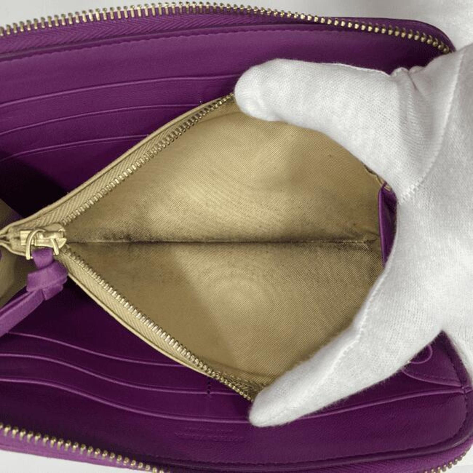 Bottega Veneta Bottega Veneta round long wallet ec-23504 purple intrecciato 114076 V0013 5200 leather EPEV 2009 5376 D BOTTEGA VENETA Size ONE SIZE - 9 Thumbnail