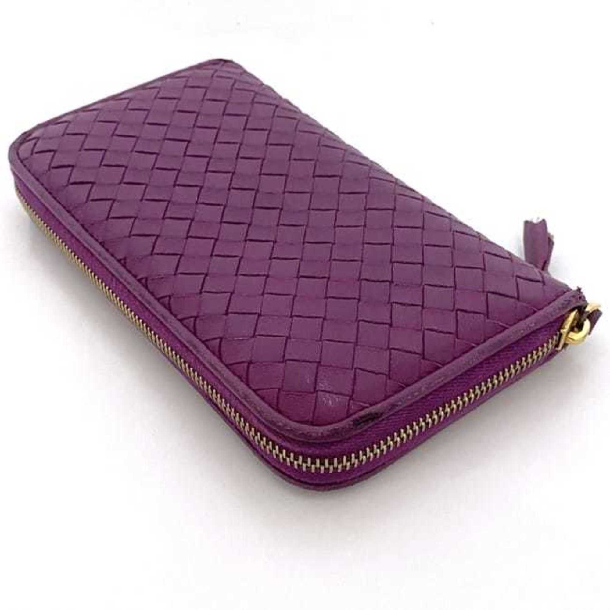 Bottega Veneta Bottega Veneta round long wallet ec-23504 purple intrecciato 114076 V0013 5200 leather EPEV 2009 5376 D BOTTEGA VENETA Size ONE SIZE - 4 Thumbnail