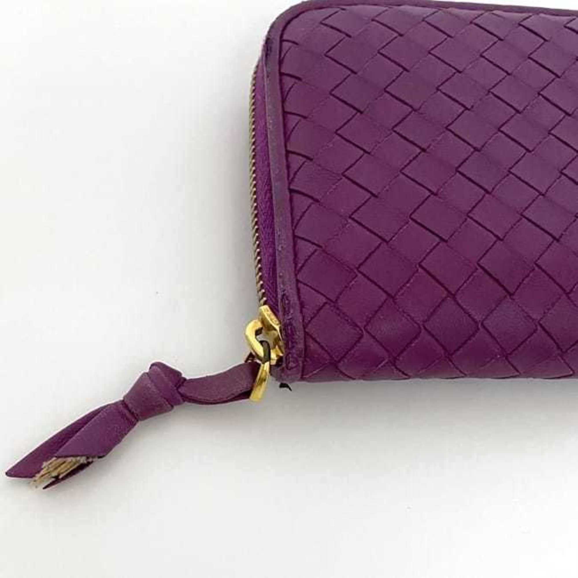 Bottega Veneta Bottega Veneta round long wallet ec-23504 purple intrecciato 114076 V0013 5200 leather EPEV 2009 5376 D BOTTEGA VENETA Size ONE SIZE - 5 Thumbnail