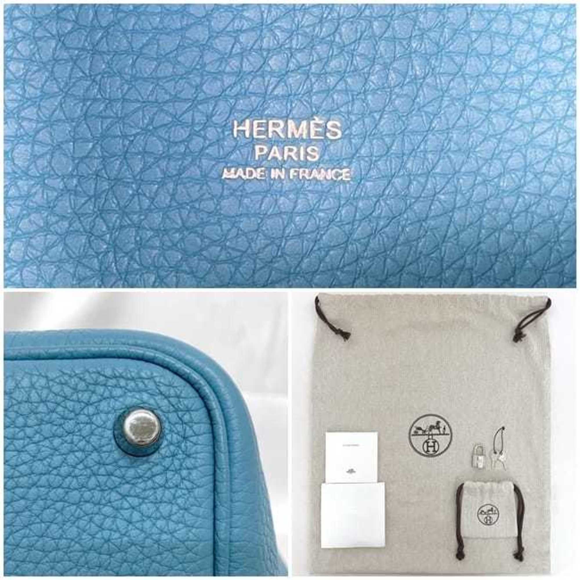 Hermes Hermès Picotin Lock PM handbag f-23696 in light blue, blue jean, Taurillon Clemence leather, palladium hardware, Y stamp, 2020, HERMES padlock, P for men and women. Size ONE SIZE - 11 Thumbnail
