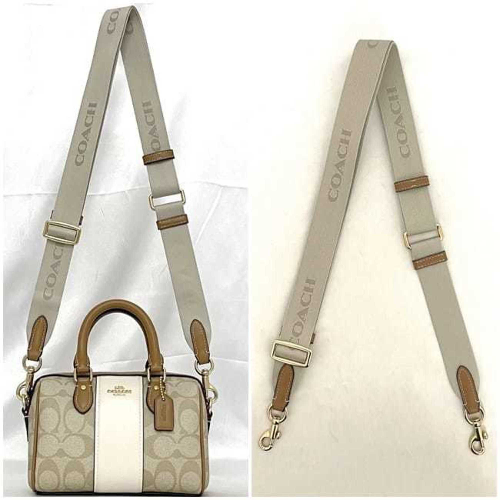Coach Aaron 2-Way Bag (ec-23633) in Beige, Camel Brown, and