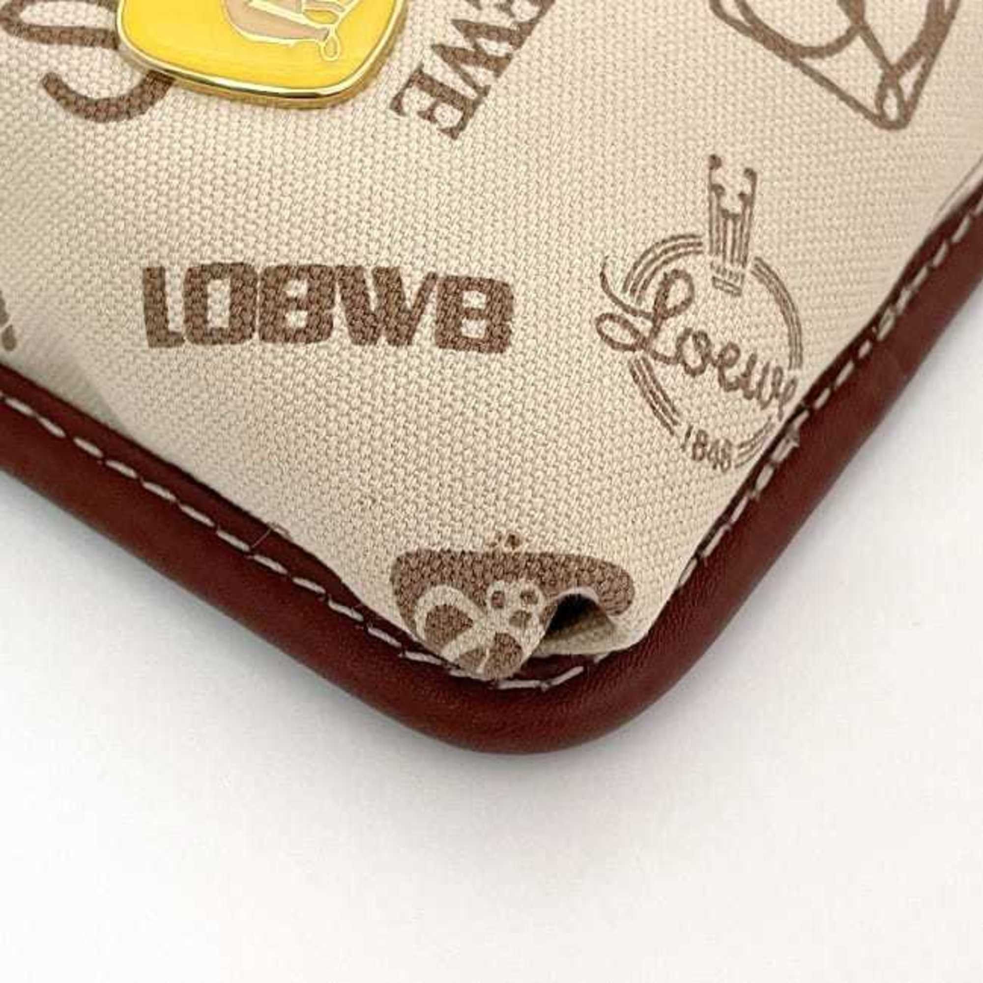 Loewe Loewe Shoulder Bag ec-23670 Beige Brown Anagram 160th Anniversary Canvas Leather Suede 290606 LOEWE Crossbody Sacoche Flap Pin Badge for Men and Women Size ONE SIZE - 6 Thumbnail