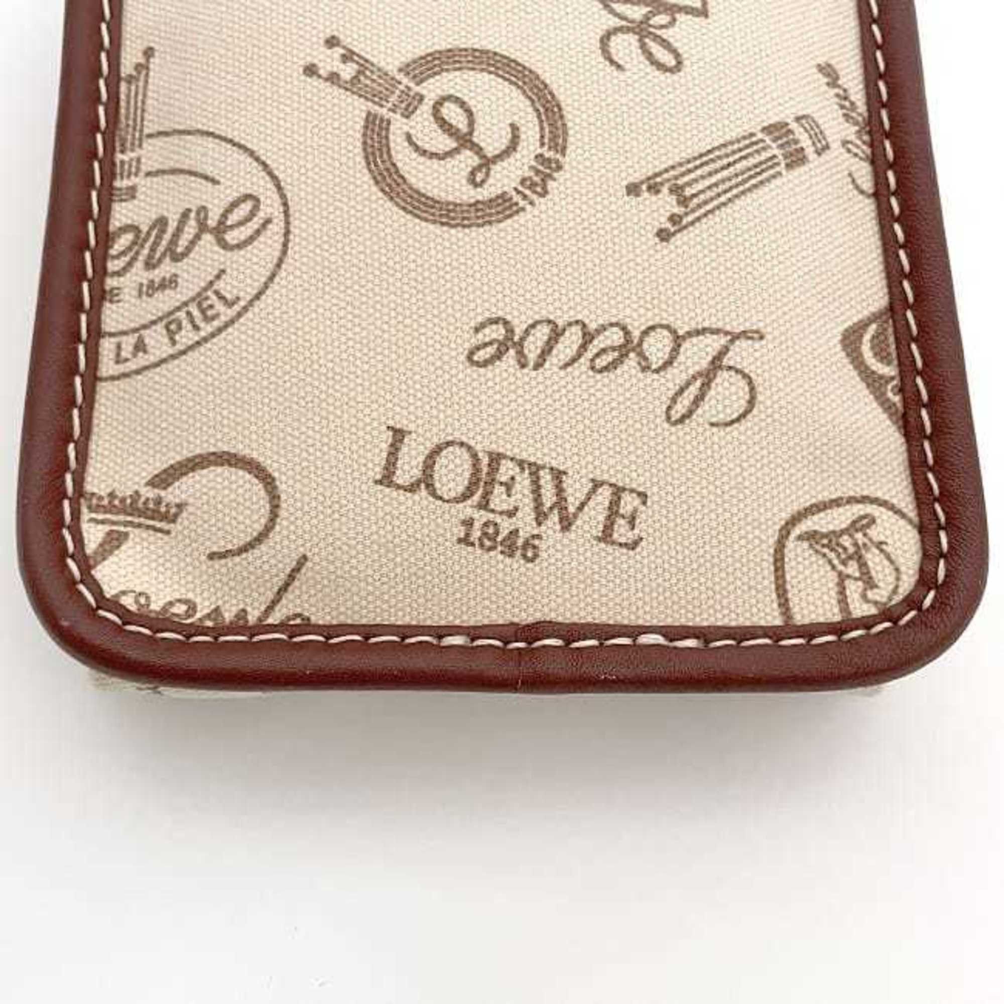 Loewe Loewe Shoulder Bag ec-23670 Beige Brown Anagram 160th Anniversary Canvas Leather Suede 290606 LOEWE Crossbody Sacoche Flap Pin Badge for Men and Women Size ONE SIZE - 7 Thumbnail