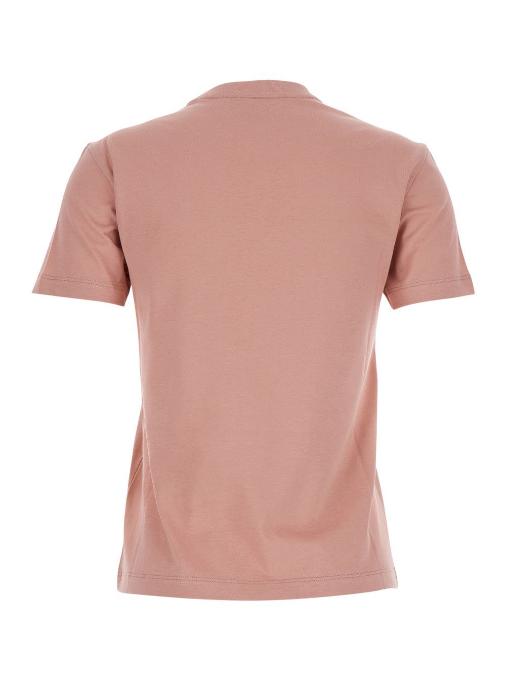 Fendi Pink Crewneck T-Shirt with Logo Detail on the Front in Cotton Woman Size M / US 6-8 / IT 42-44 - 2 Thumbnail