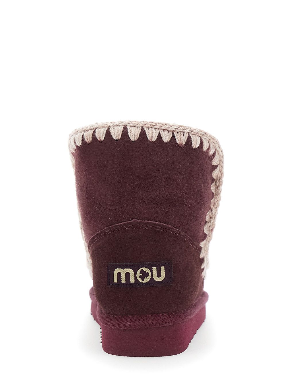 Mou 'Eskimo' Bordeaux Ankle Boots with Crochet Details and Logo Patch on the Rear in Suede Woman Size US 7 / IT 37 - 5 Thumbnail