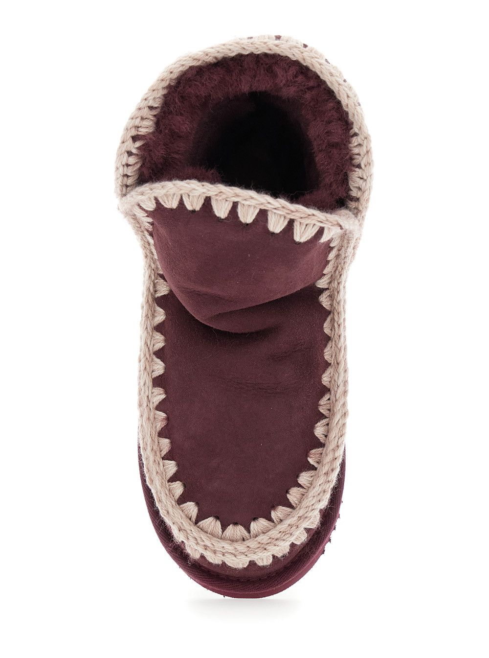 Mou 'Eskimo' Bordeaux Ankle Boots with Crochet Details and Logo Patch on the Rear in Suede Woman Size US 9 / IT 39 - 4 Thumbnail
