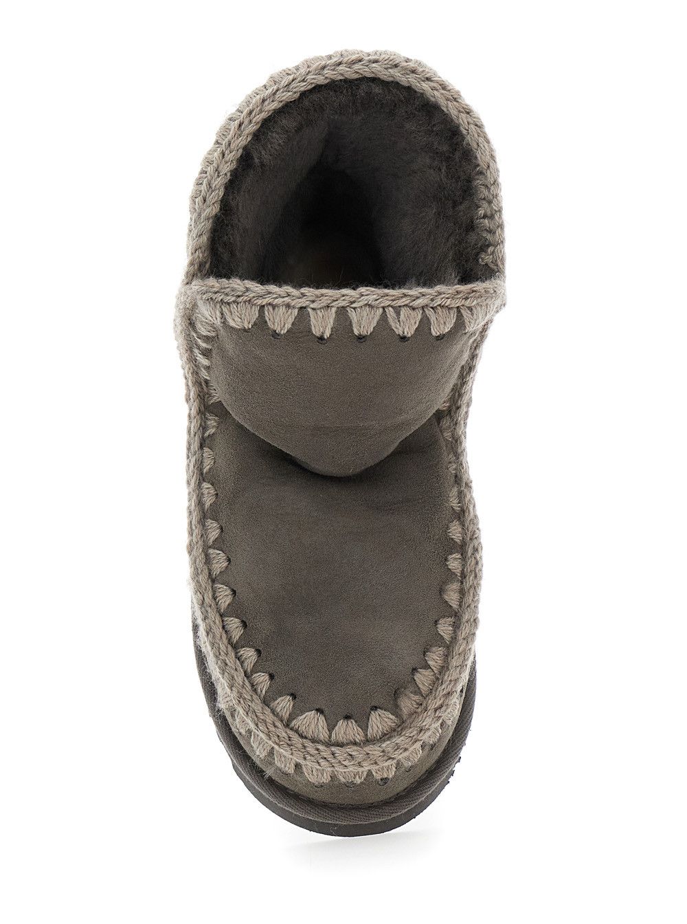 Mou 'Eskimo' Grey Ankle Boots with Crochet Details and Logo Patch on the Rear in Suede Woman Size US 8 / IT 38 - 4 Thumbnail