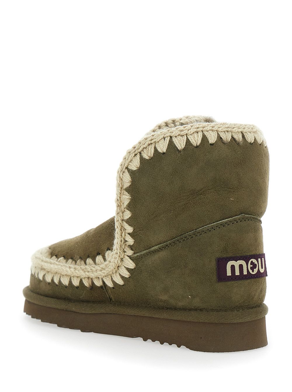 Mou 'Eskimo' Green Ankle Boots with Crochet Details and Logo Patch on the Rear in Suede Woman Size US 10 / IT 40 - 3 Thumbnail