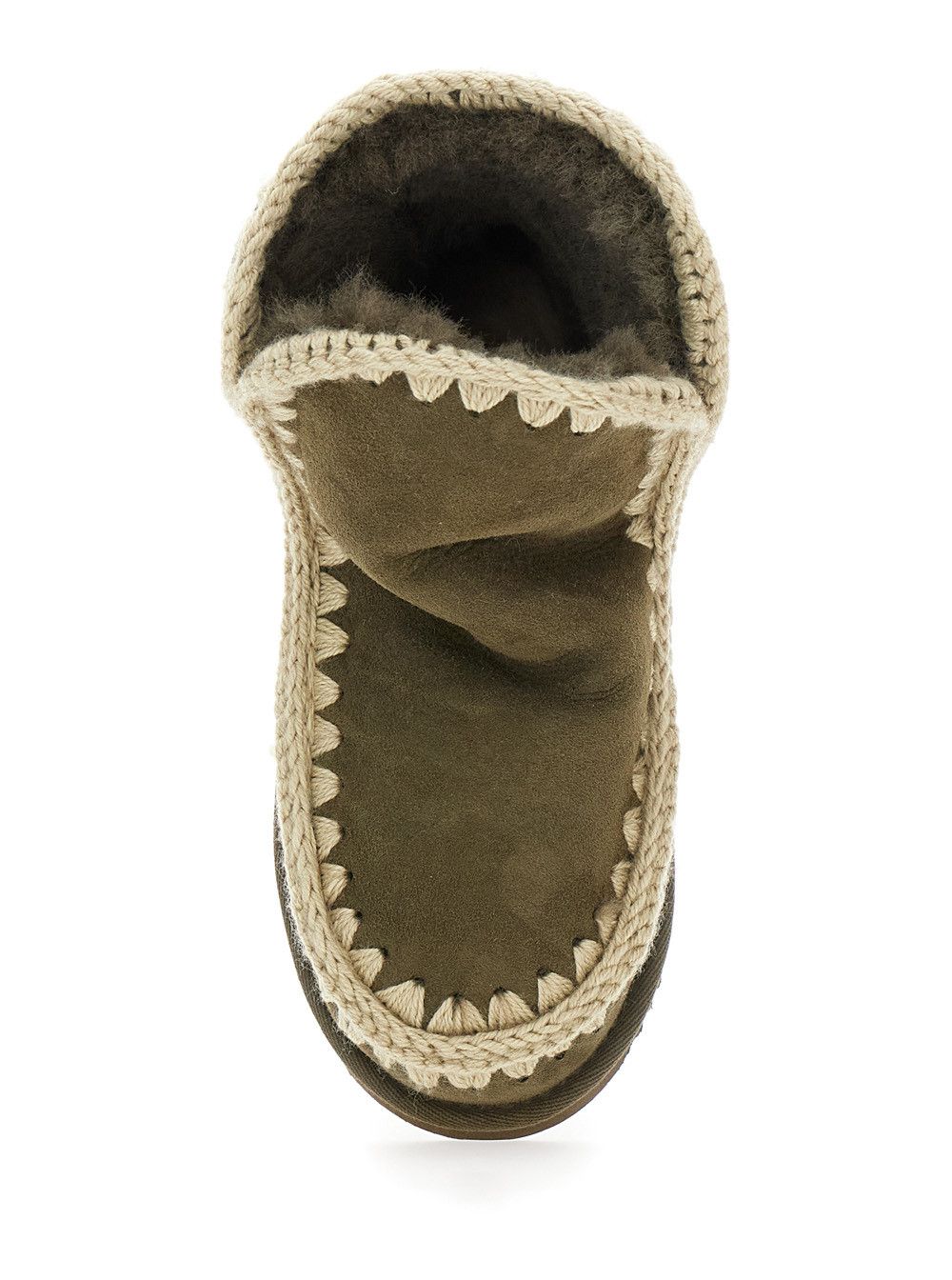 Mou 'Eskimo' Green Ankle Boots with Crochet Details and Logo Patch on the Rear in Suede Woman Size US 10 / IT 40 - 4 Thumbnail