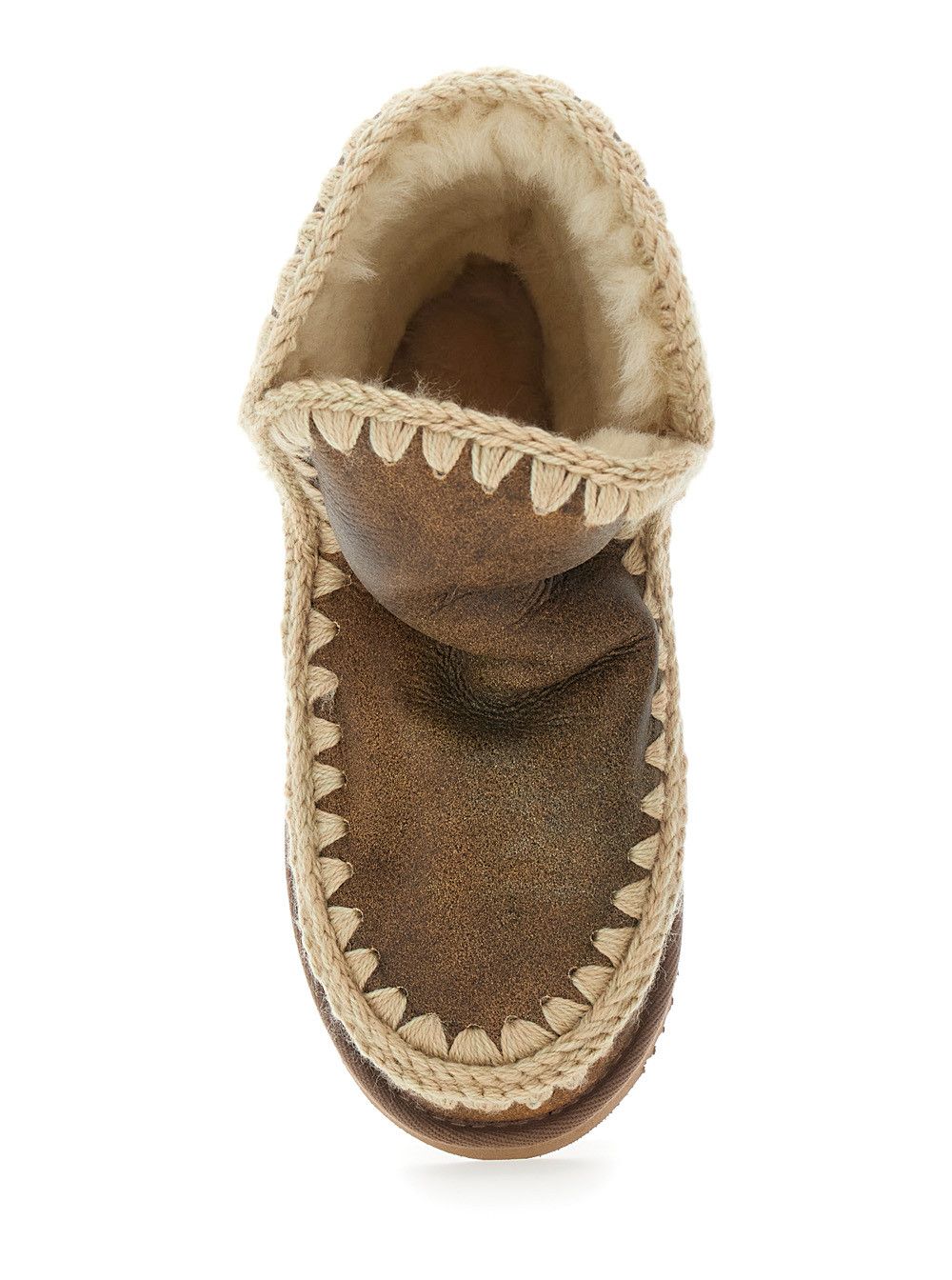Mou 'Eskimo' Brown Ankle Boots with Crochet Details and Logo Patch on the Rear in Suede Woman Size US 7 / IT 37 - 4 Thumbnail