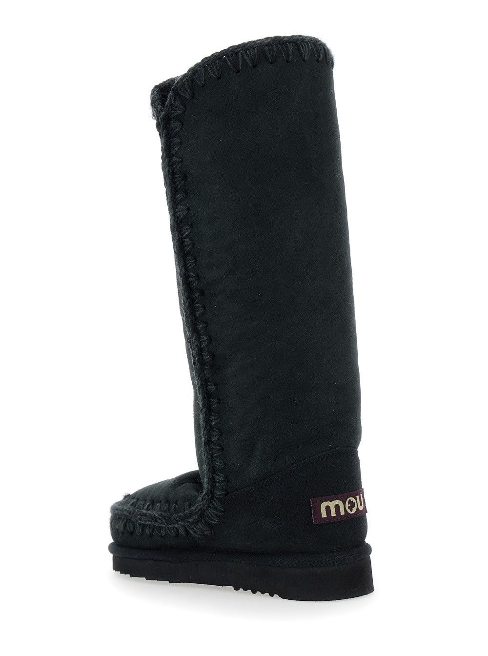 Mou 'Eskimo' Black Boots with Braided Effect and Logo Patch on the Rear in Leather Woman Size US 11 / IT 41 - 3 Thumbnail
