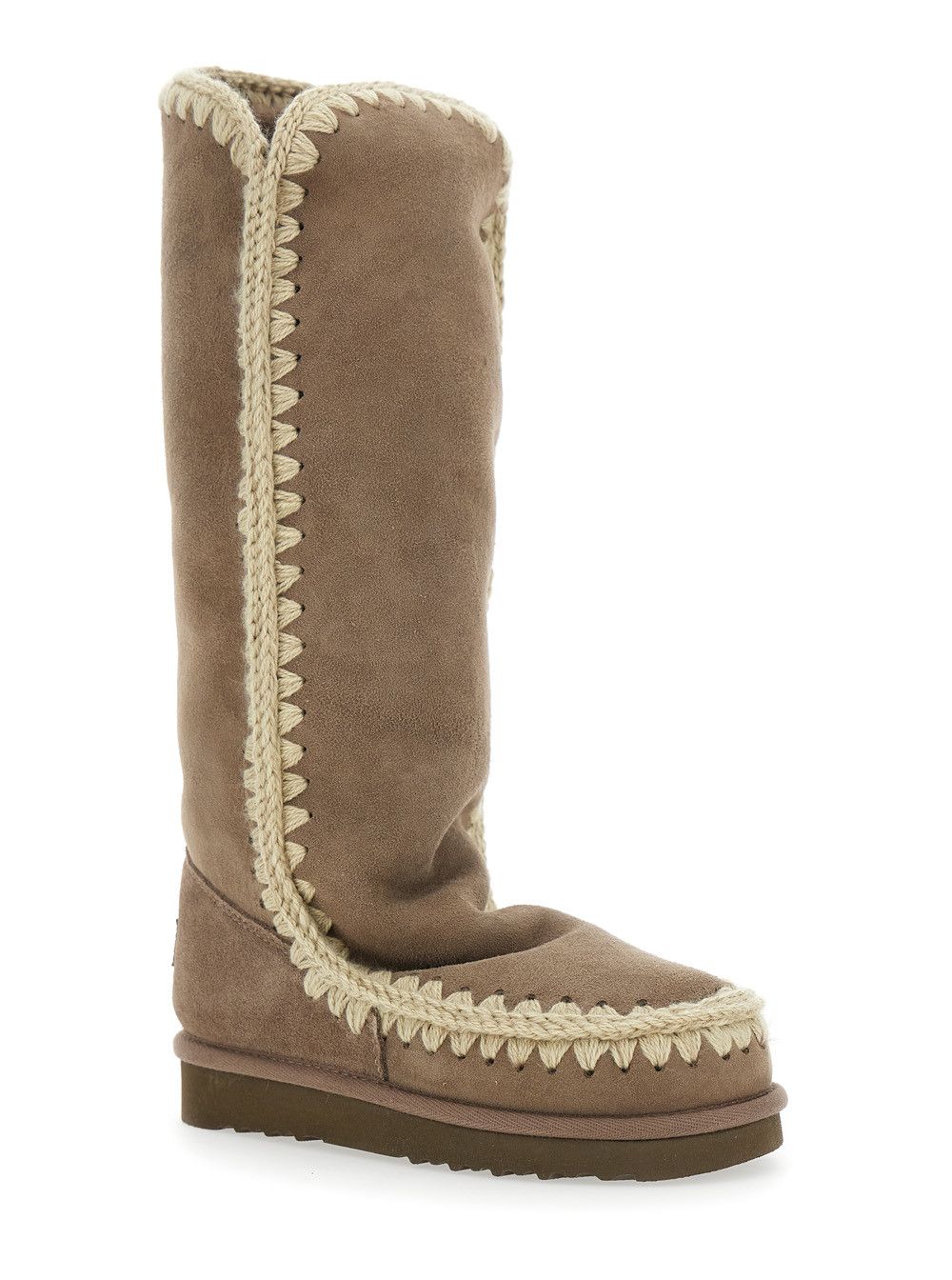 Mou 'Eskimo' Grey Boots with Braided Effect and Logo Patch on the Rear in Leather Woman Size US 8 / IT 38 - 2 Thumbnail