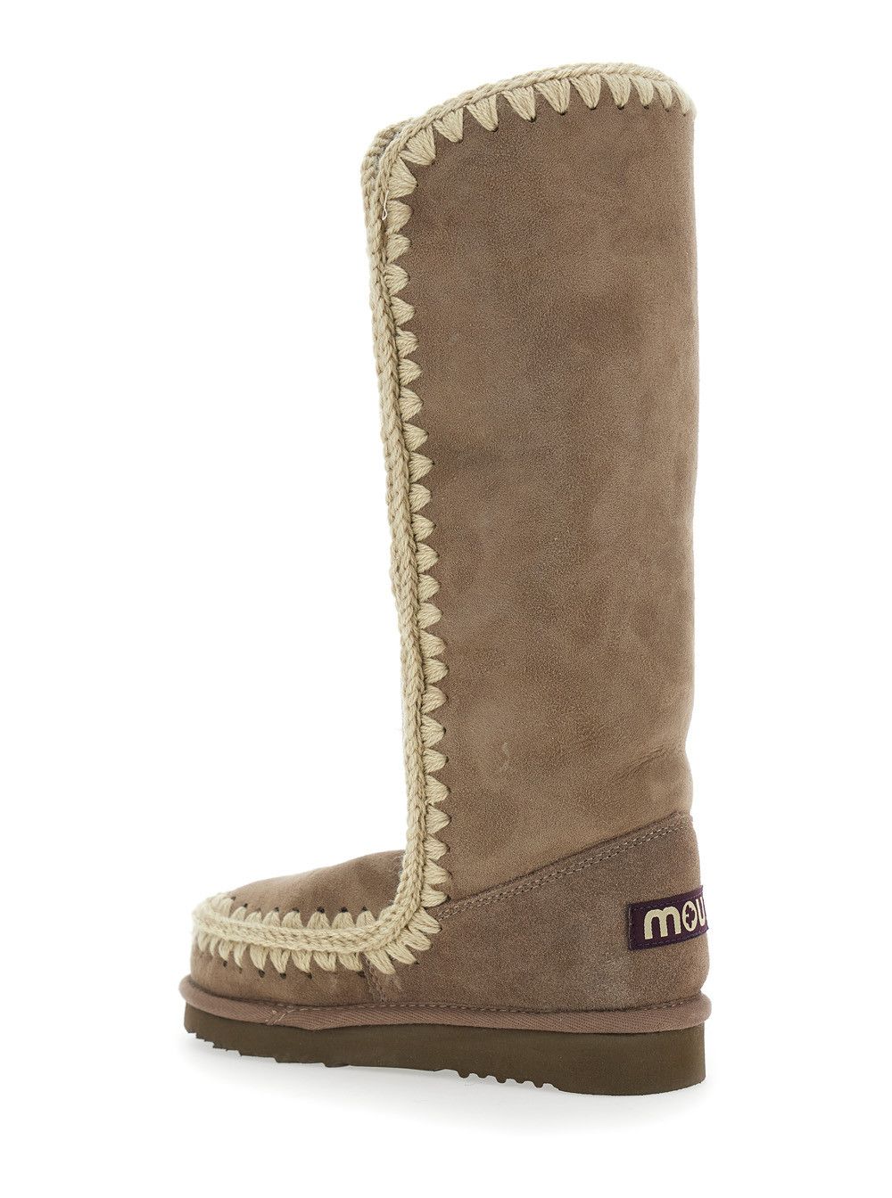 Mou 'Eskimo' Grey Boots with Braided Effect and Logo Patch on the Rear in Leather Woman Size US 11 / IT 41 - 3 Thumbnail