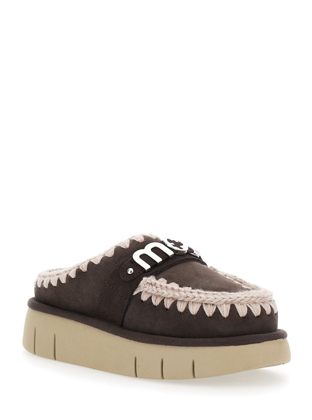 Mou 'Bounce' Brown Mules with Logo Lettering and Open Rear in Leather Woman Size US 6 / IT 36 - 2 Thumbnail