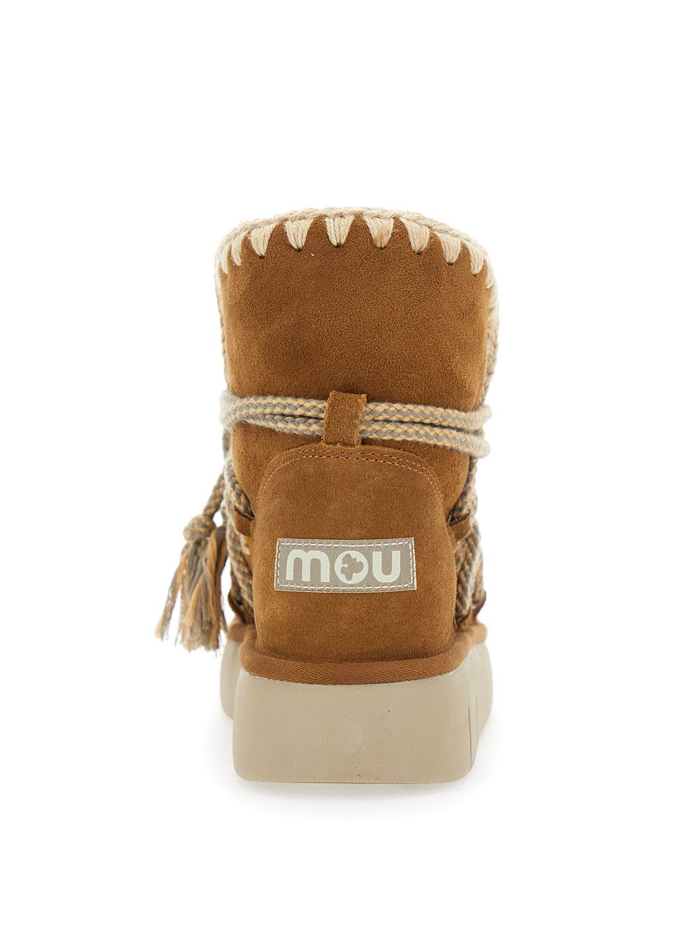 Mou Beige Ankle Boots with Lace Closure and Tassel Detail in Leather Woman Size US 11 / IT 41 - 5 Thumbnail