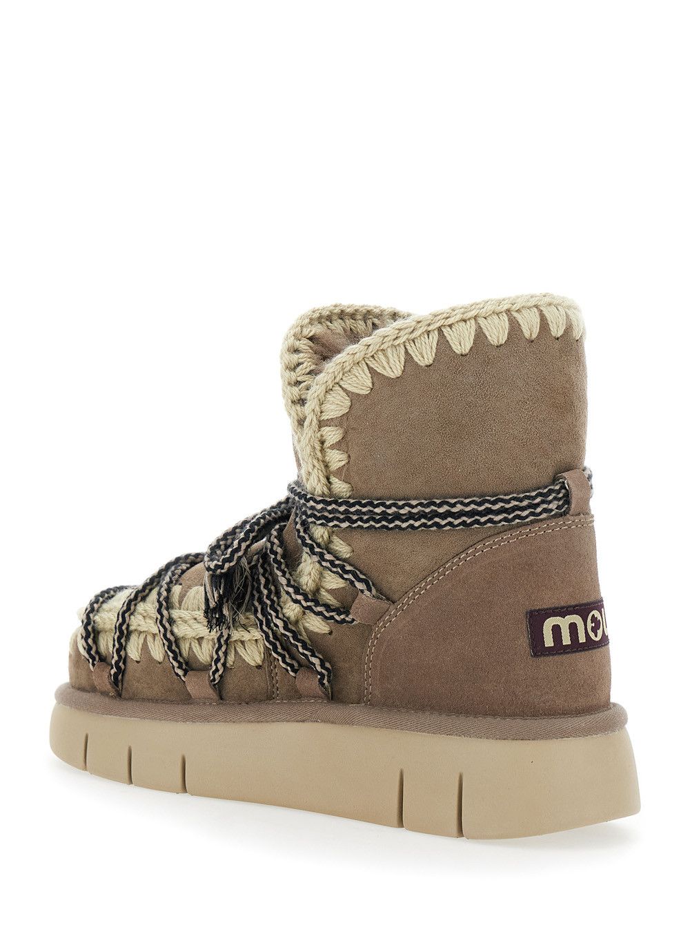 Mou Grey Ankle Boots with Lace Closure and Tassel Detail in Leather Woman Size US 8 / IT 38 - 3 Thumbnail