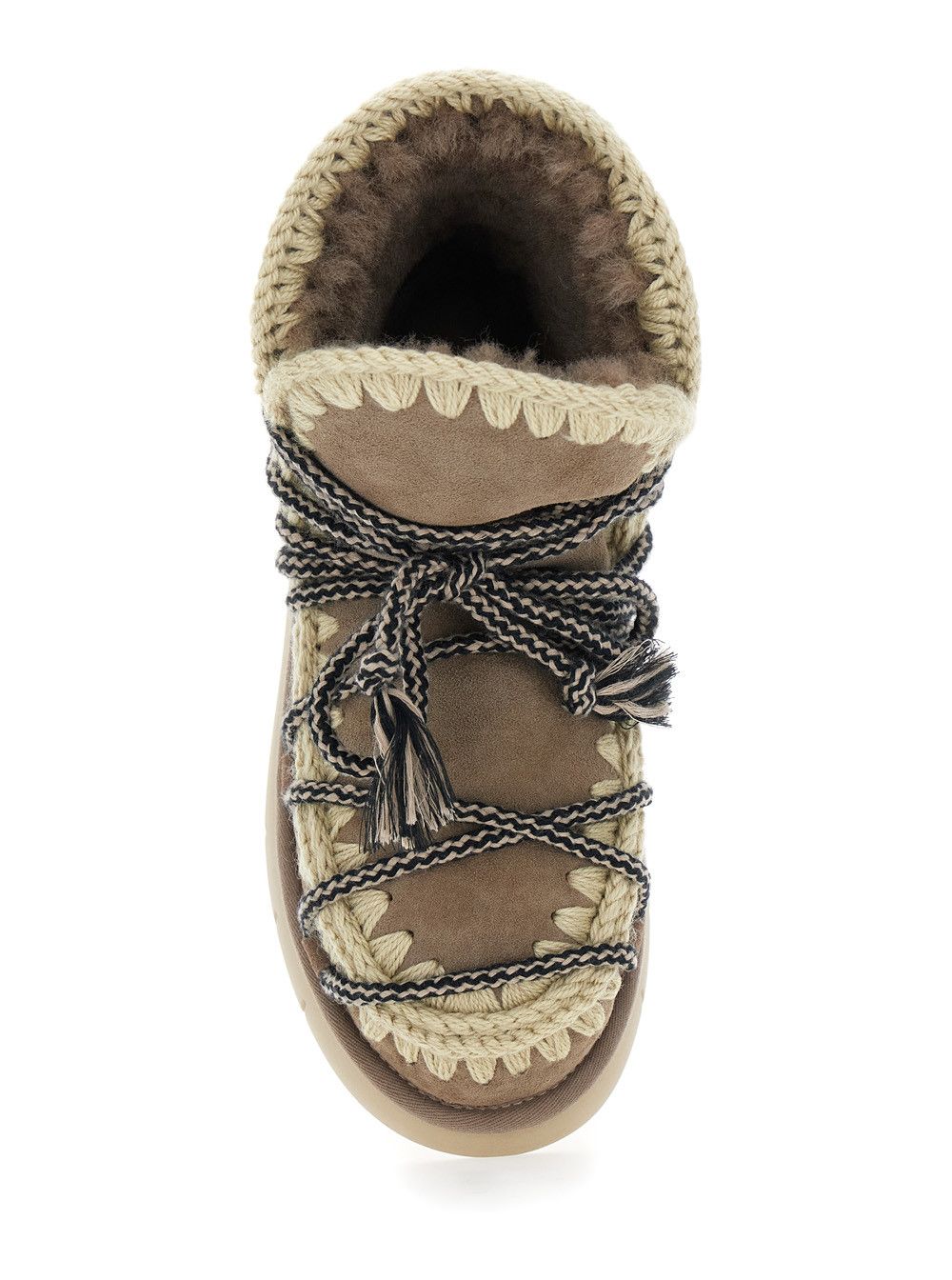 Mou Grey Ankle Boots with Lace Closure and Tassel Detail in Leather Woman Size US 8 / IT 38 - 4 Thumbnail