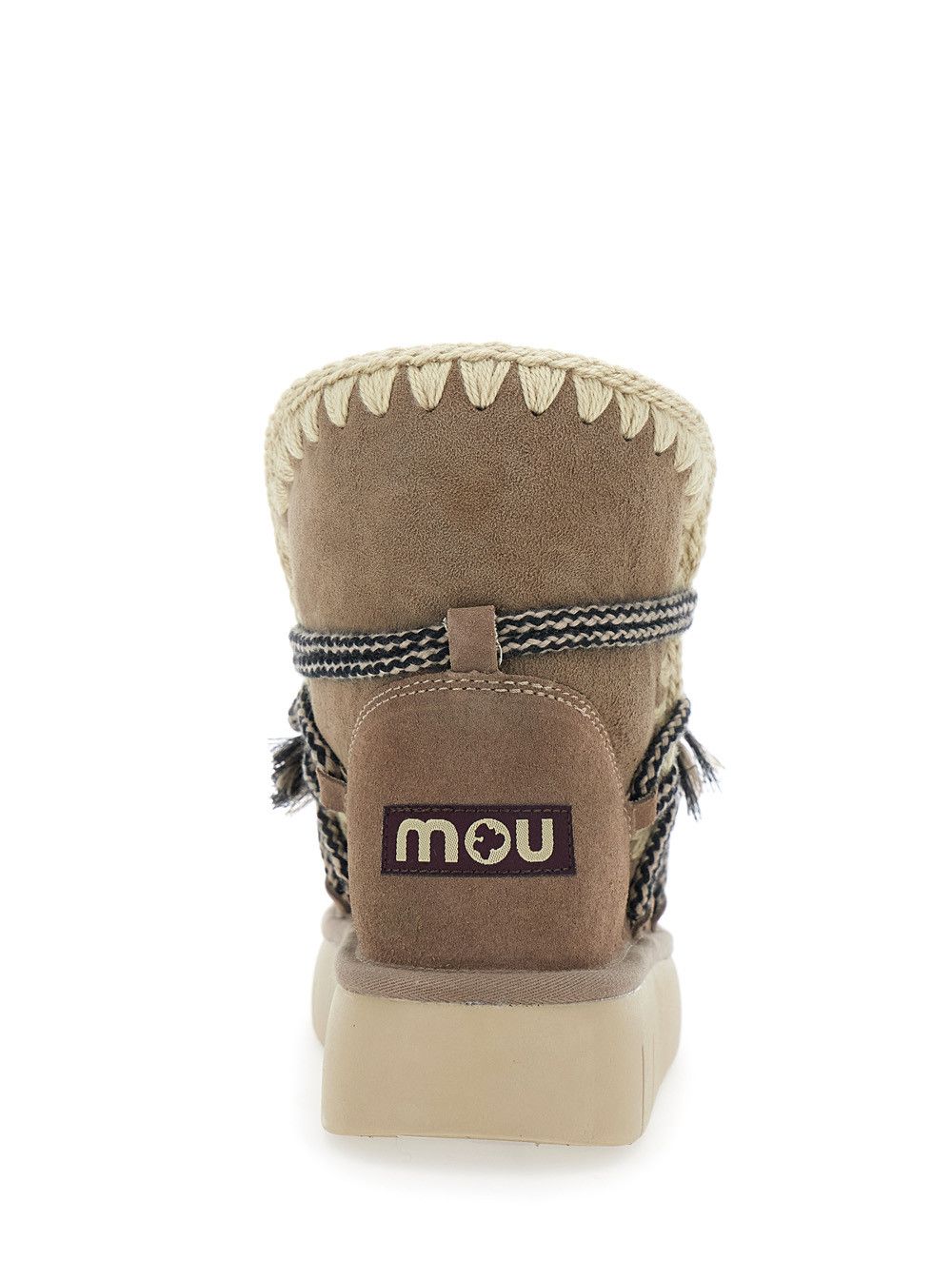 Mou Grey Ankle Boots with Lace Closure and Tassel Detail in Leather Woman Size US 8 / IT 38 - 5 Thumbnail