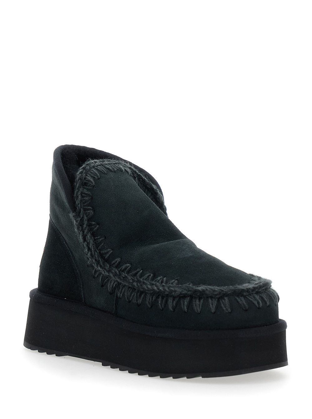 Mou Black Ankle Boots with Braided Detail in Suede Woman Size US 9 / IT 39 - 2 Thumbnail