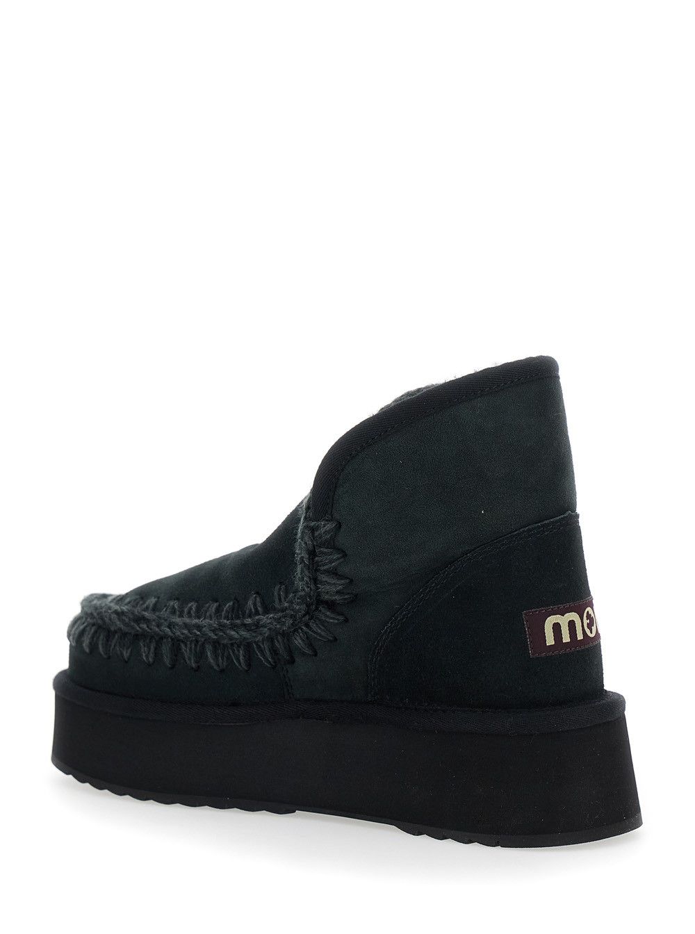 Mou Black Ankle Boots with Braided Detail in Suede Woman Size US 11 / IT 41 - 3 Thumbnail