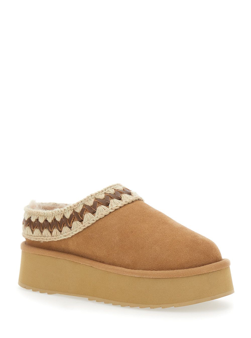 Mou Beige Mules with Braided Detail in Suede Woman Size US 11 / IT 41 - 2 Thumbnail