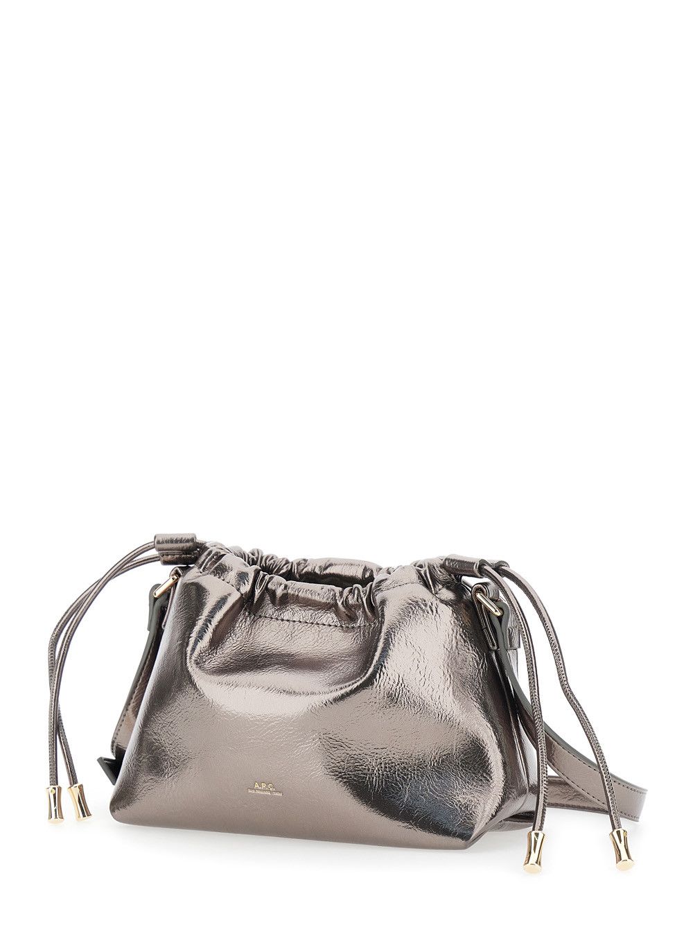 A.P.C. Metallic Shoulder Bag with Logo Lettering on the Front and Drawstring Closure in Ecoleather Woman Size ONE SIZE - 2 Thumbnail