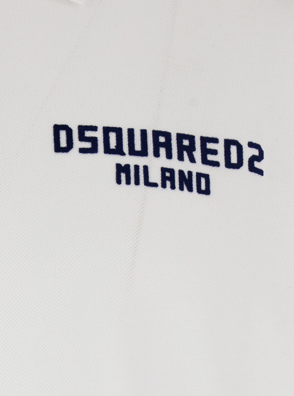 Dsquared2 White Polo Shirt with Classic Collar and Logo Lettering on the Front in Cotton Man Size US M / EU 48-50 / 2 - 3 Thumbnail