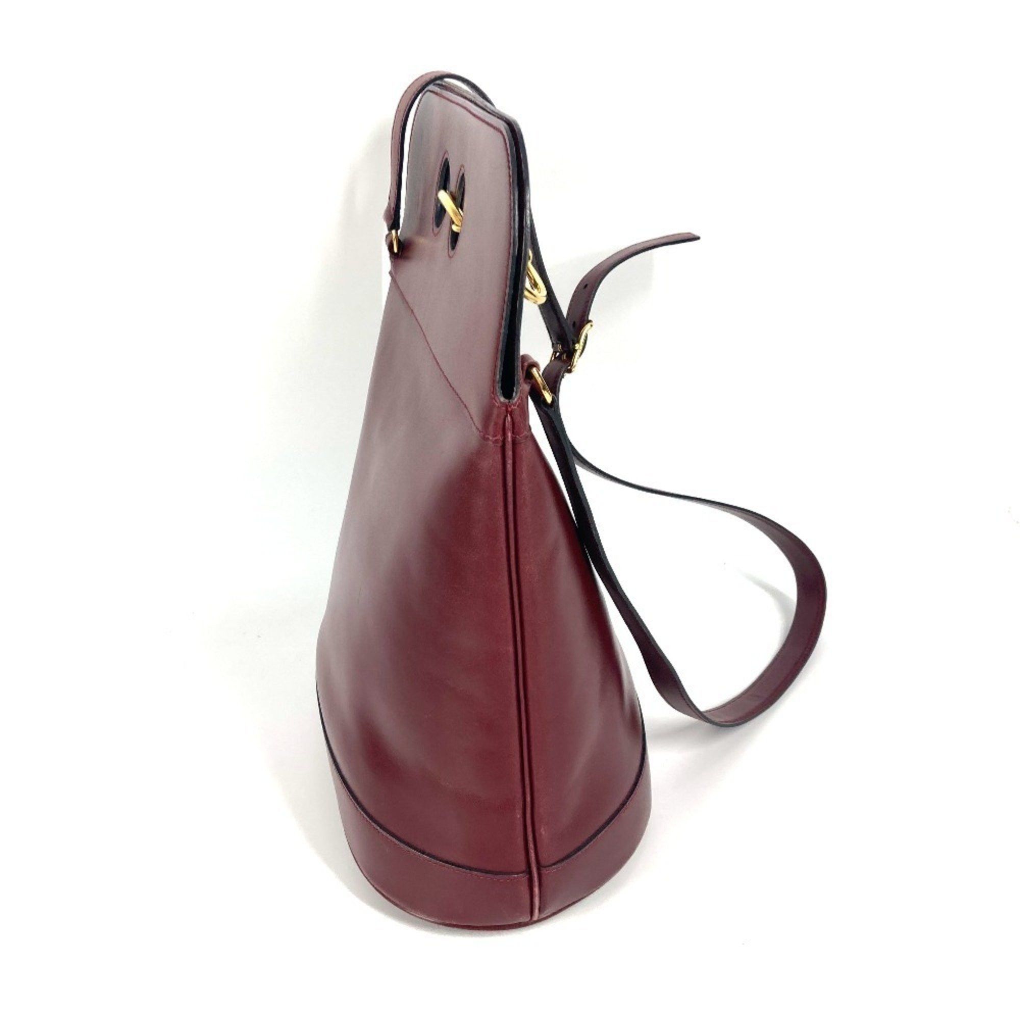 HERMES Vintage Alix Shoulder Bag, Leather, Women's, Bordeaux
