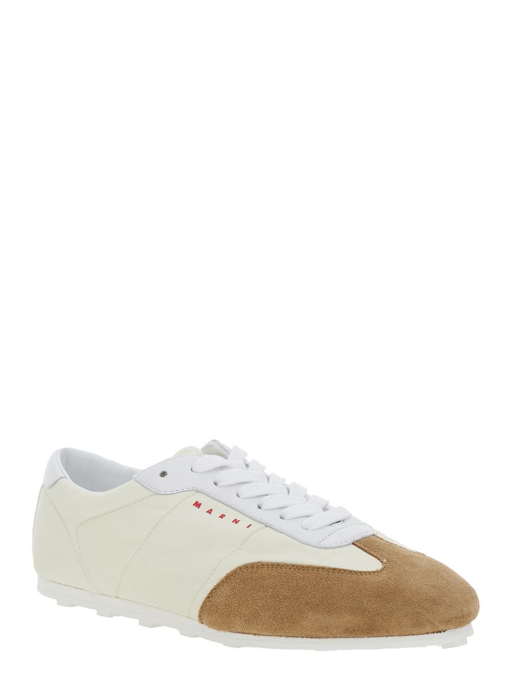 Marni White Sneakers with Suede Details and Lettering Logo in Eco-Leather Woman Size US 8 / IT 38 - 2 Thumbnail