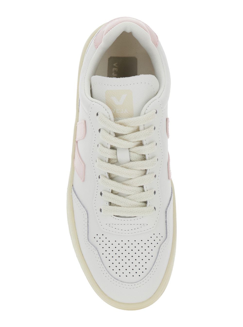 Veja 'V90' White Sneaker with Side Logo and Perforated Toe in Leather Unisex Size US 10 / IT 40 - 4 Thumbnail