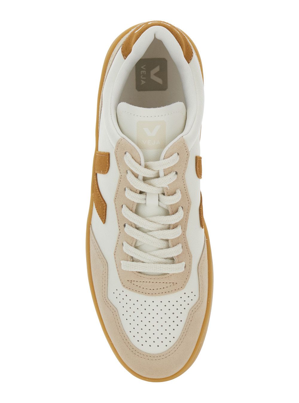 Veja 'V90' Beige Sneaker with Side Logo and Perforated Toe in Leather Unisex Size US 12 / IT 42 - 4 Thumbnail