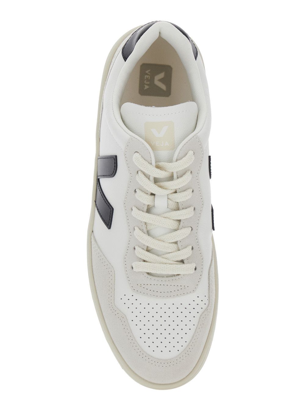 Veja 'V90' White Sneaker with Side Logo and Perforated Toe in Leather Unisex Size US 9 / IT 39 - 4 Thumbnail