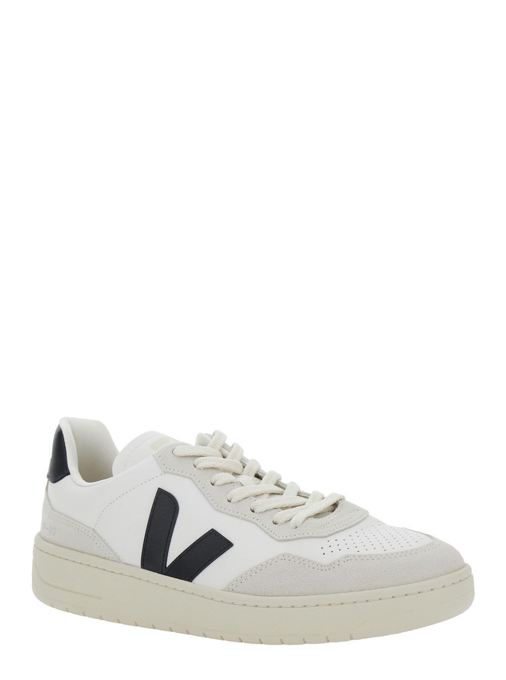 Veja 'V90' White Sneaker with Side Logo and Perforated Toe in Leather Unisex Size US 10 / IT 40 - 2 Thumbnail