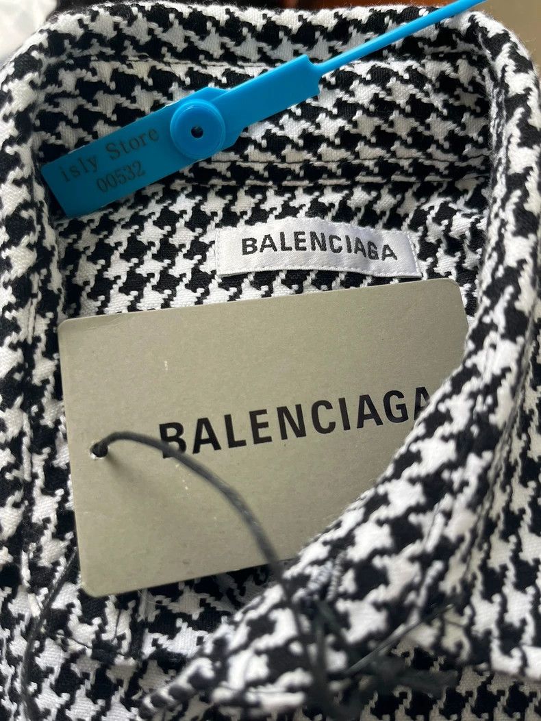 Balenciaga Balenciaga Houndstooth Short Sleeve Shirt - dmc Size US M / EU 48-50 / 2 - 4 Thumbnail