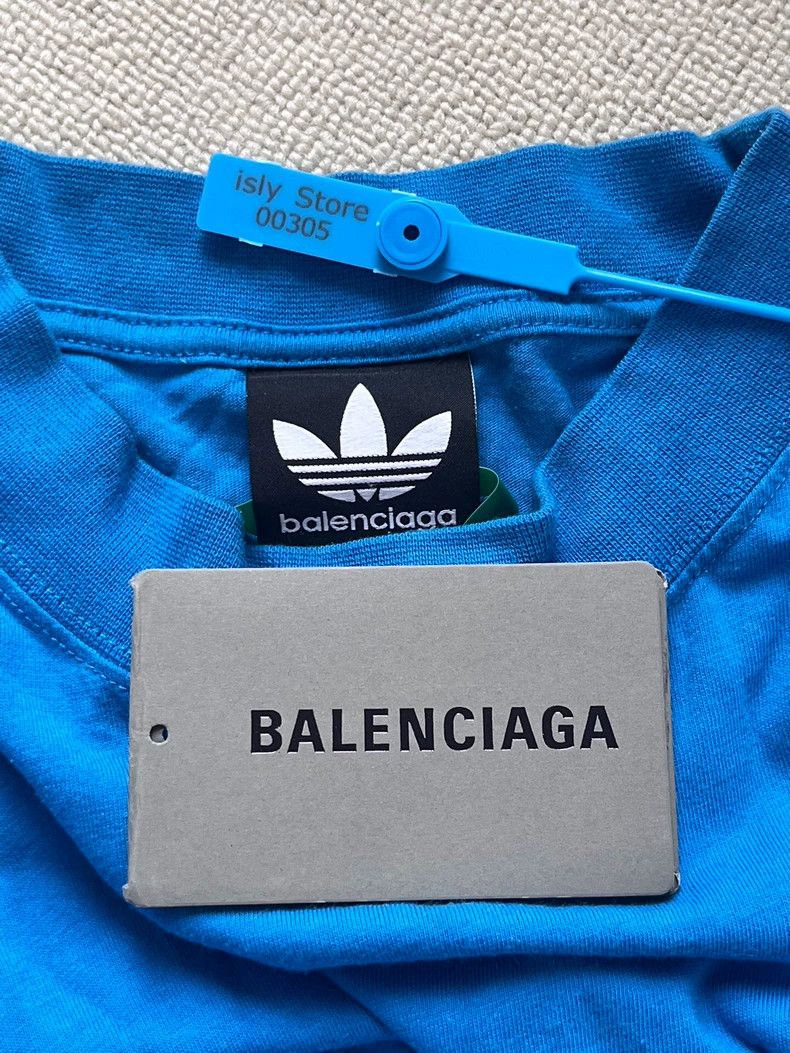 Balenciaga Balenciaga x adidas Logo Print Short Sleeve T-Shirt - dmc Size US M / EU 48-50 / 2 - 4 Thumbnail