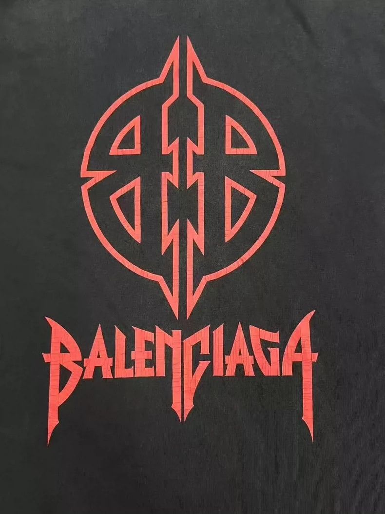 Balenciaga Balenciaga Black Red BB Logo Short Sleeve Tee - dmc Size US M / EU 48-50 / 2 - 3 Thumbnail