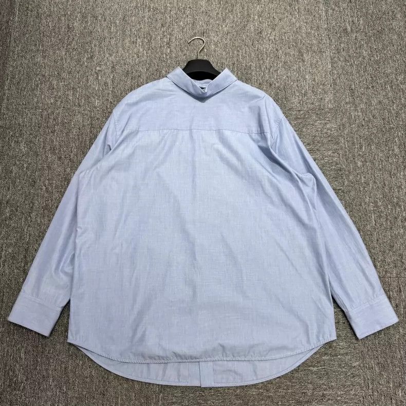 Jil Sander JIL SANDER Oversized Solid Cotton Shirt - dmc Size US L / EU 52-54 / 3 - 4 Thumbnail