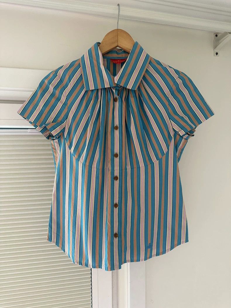 Vivienne Westwood Vivienne Westwood Striped Short Sleeve Shirt - dmc Size US M / EU 48-50 / 2 - 2 Thumbnail