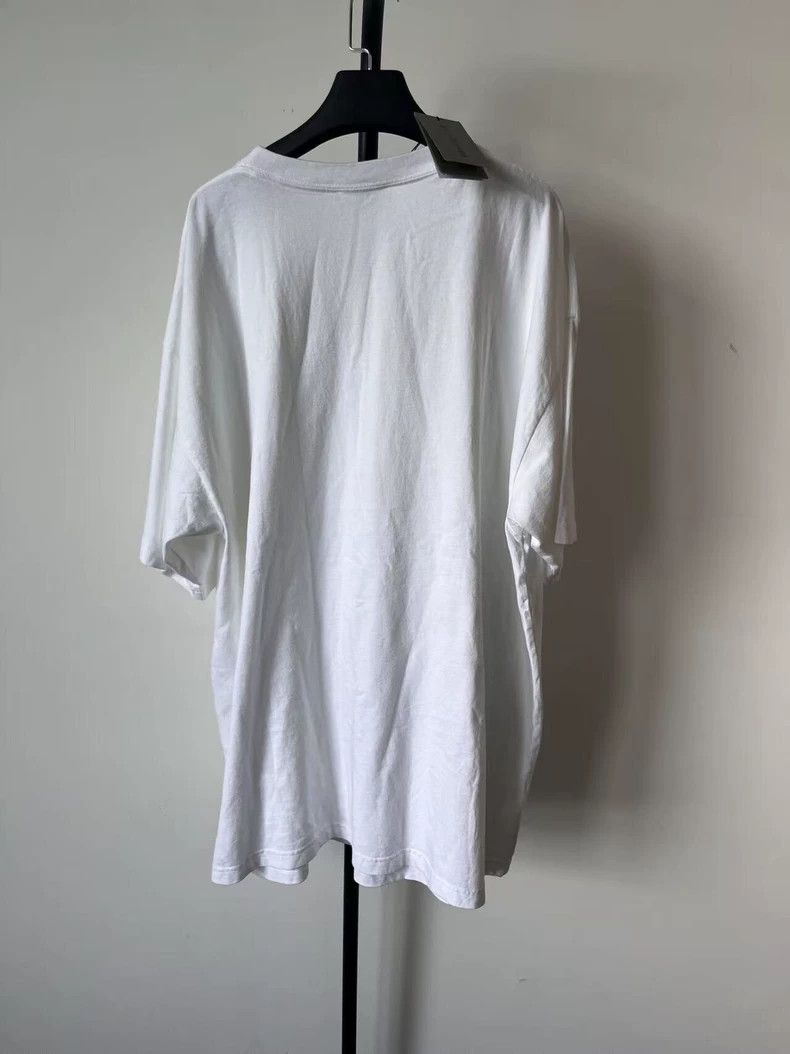 Balenciaga Balenciaga White Cotton Logo Print T-Shirt - dmc Size US M / EU 48-50 / 2 - 2 Thumbnail