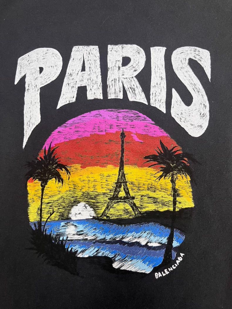 Balenciaga Balenciaga Paris Print Short Sleeve T-Shirt - dmc Size US S / EU 44-46 / 1 - 3 Thumbnail