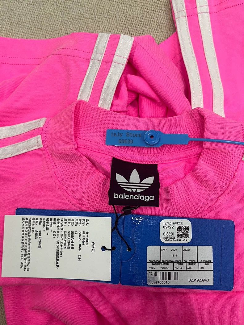 Balenciaga Balenciaga x Adidas Striped Logo Short Sleeve T-Shirt - dmc Size US XS / EU 42 / 0 - 4 Thumbnail