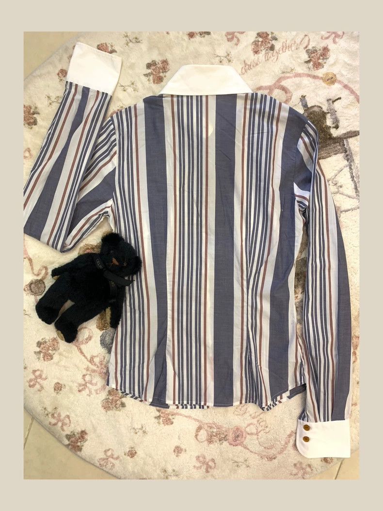 Vivienne Westwood Vivienne Westwood Vintage Striped Long Sleeve Shirt - dmc Size US M / EU 48-50 / 2 - 2 Thumbnail