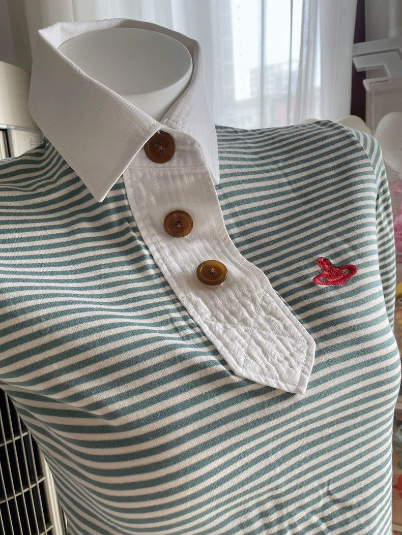 Vivienne Westwood Vivienne Westwood Green Stripe Short Sleeve Shirt - dmc Size US M / EU 48-50 / 2 - 4 Thumbnail